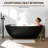 65" Matte Black Freestanding Solid Surface Bathtub-124971907