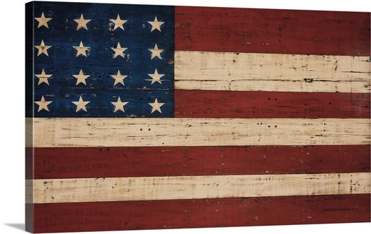 Grand Old Flag - impression d'art graphique, H 12 po x l 18 po x P 1,25 po, Toile