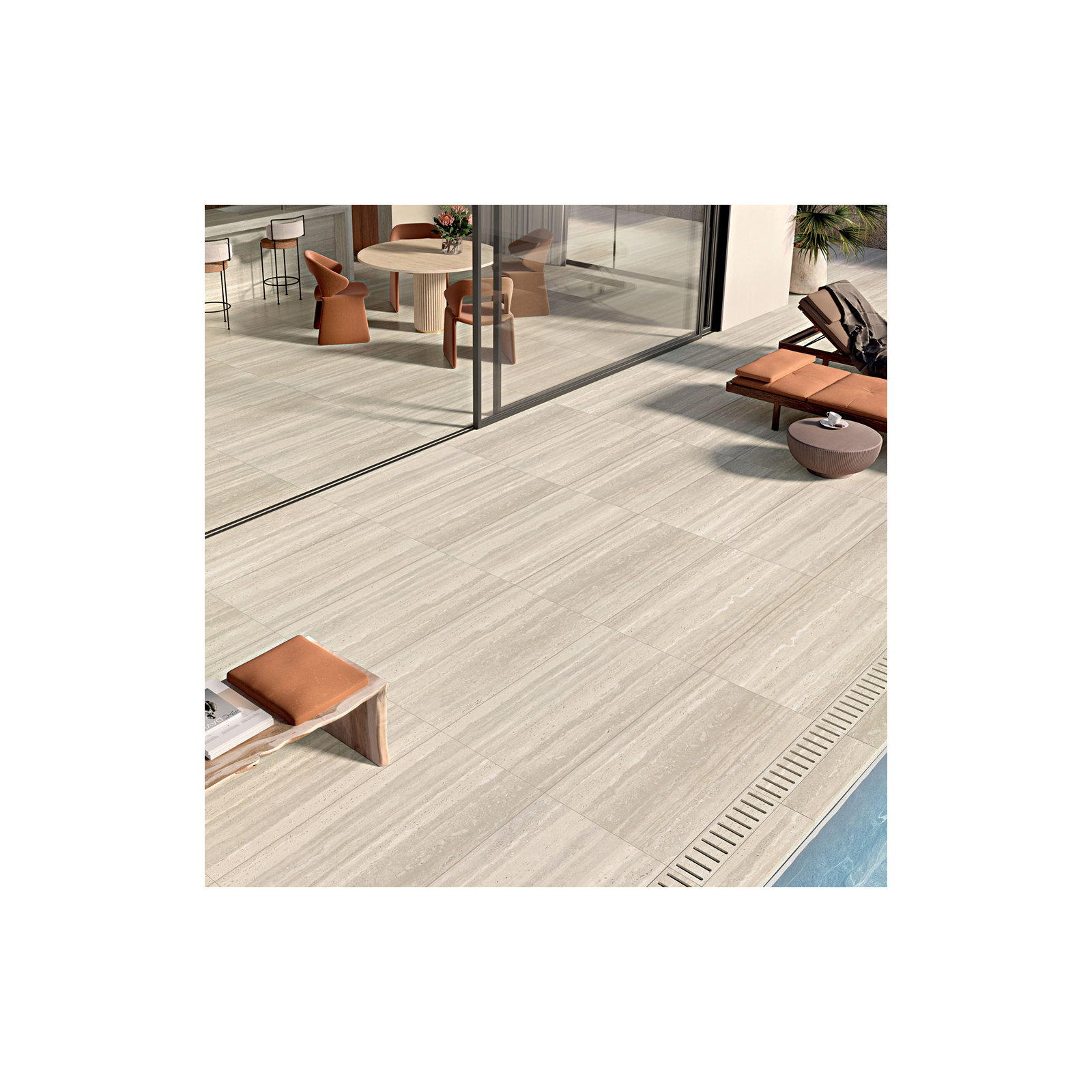 Travertino 24" x 48" Matte, Crema