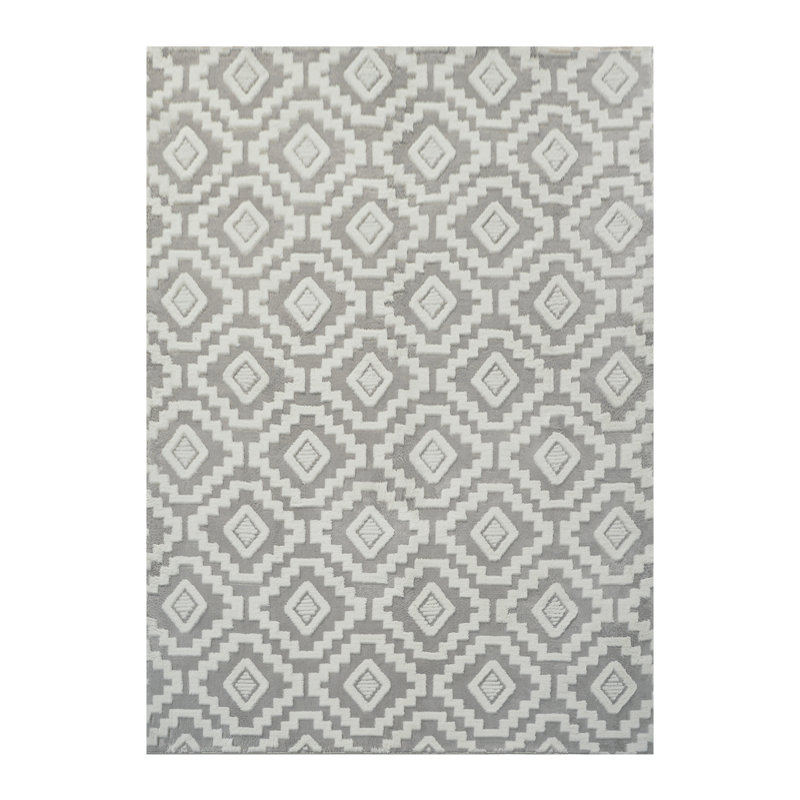 Charles Washable Shag Rug Tufted Area Rug With Non-Slip Backing, Rectangle 4' x 6', Gray