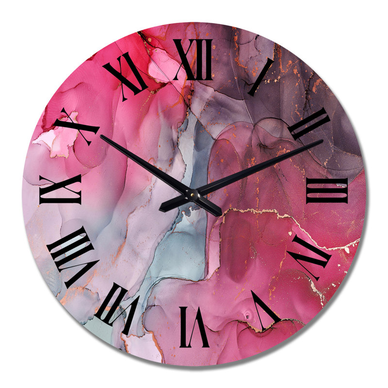 Art liquide rouge et vert - horloge murale moderne, Grand
