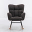 Fauteuil oscillant confortable en tissu Teddy pour chambre de bébé et salon, gris foncé-1001198811