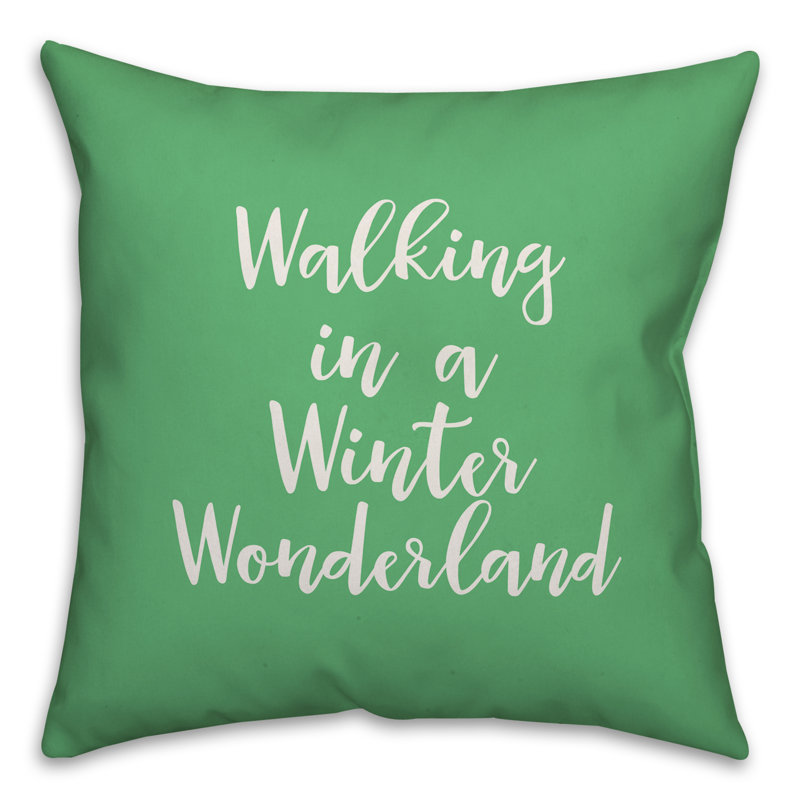  Coussin Walking in a Winter Wonderland, Vert clair, Coussin décoratif