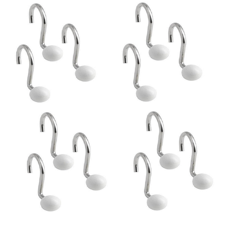 METAL SHOWER HOOKS Metal Shower Accessory, White