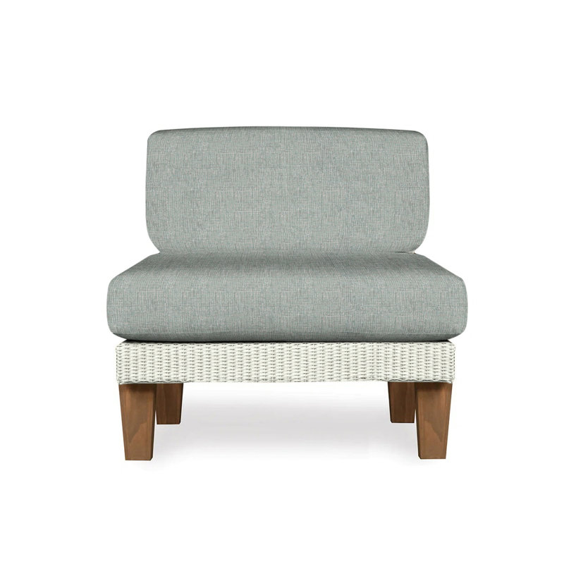 Catalina Outdoor Teak Lounge Chair, Remy Pebble, Ivory