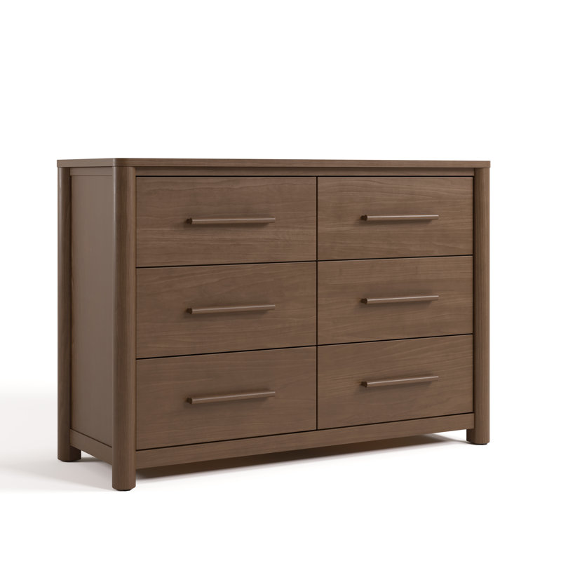 Commode 6 tiroirs Malta, Noisette