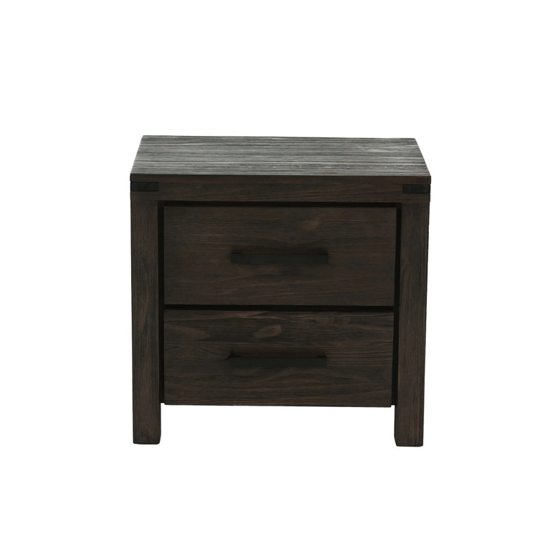 Table de chevet 2 tiroirs en bois pour le rangement de la chambre à coucher