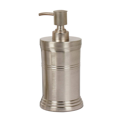 Oneita Stainless Steel Liquid Soap Dispenser Pump Bottle | Bathroom Vanity & Kitchen Sink,Holds Soap,Lotion & Sanitizer | Brushed Pewter Finish