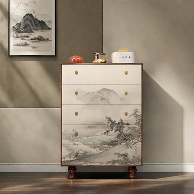 Five Drawer Solid Ash Wood Storage Cabinet