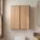 Grande armoire de salle de bain murale l 25 po x H 30 po, rangement de coin moderne au-dessus de la toilette avec portes à fermeture douce et tablettes réglables, chêne naturel