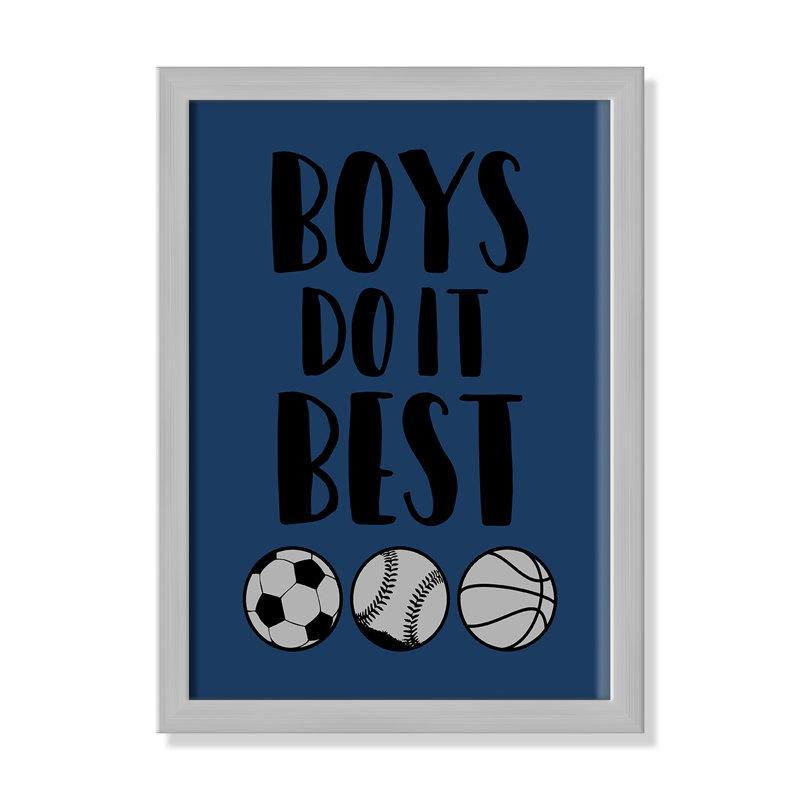 «Boy Do It», art encadré, H 15 po x l 11 po x P 1,18 po, Cadre argenté