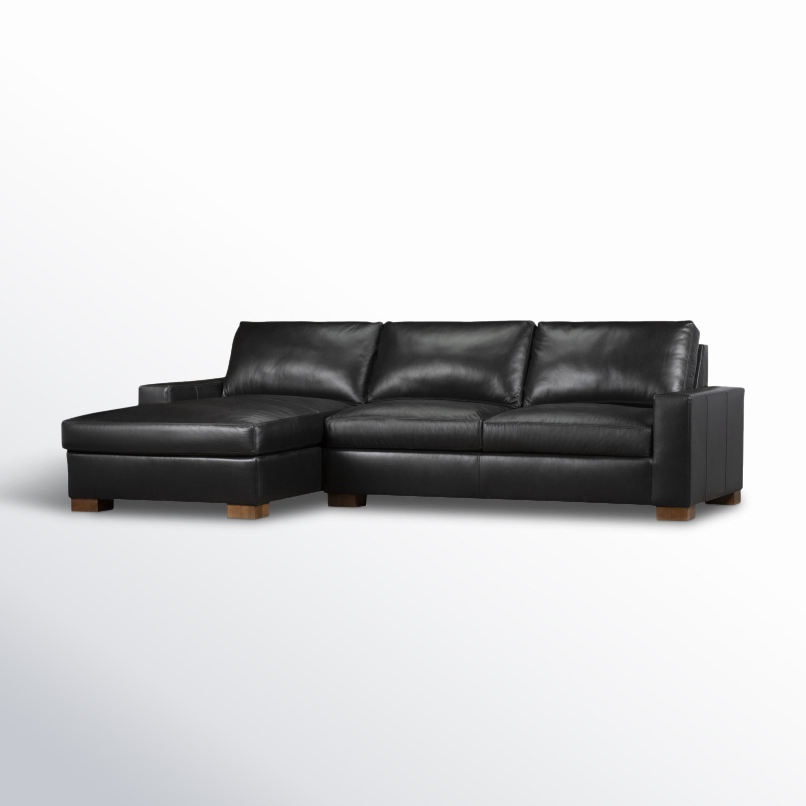 Jonie Genuine Leather 2-Piece Chaise Sectional, Revelation Midnight Genuine Leather, Left Hand Facing