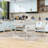 Daylyn Retro 5-Piece Dining Set, Wood Dining Table with Movable Leaf and Ladder Back Chairs-1753346363