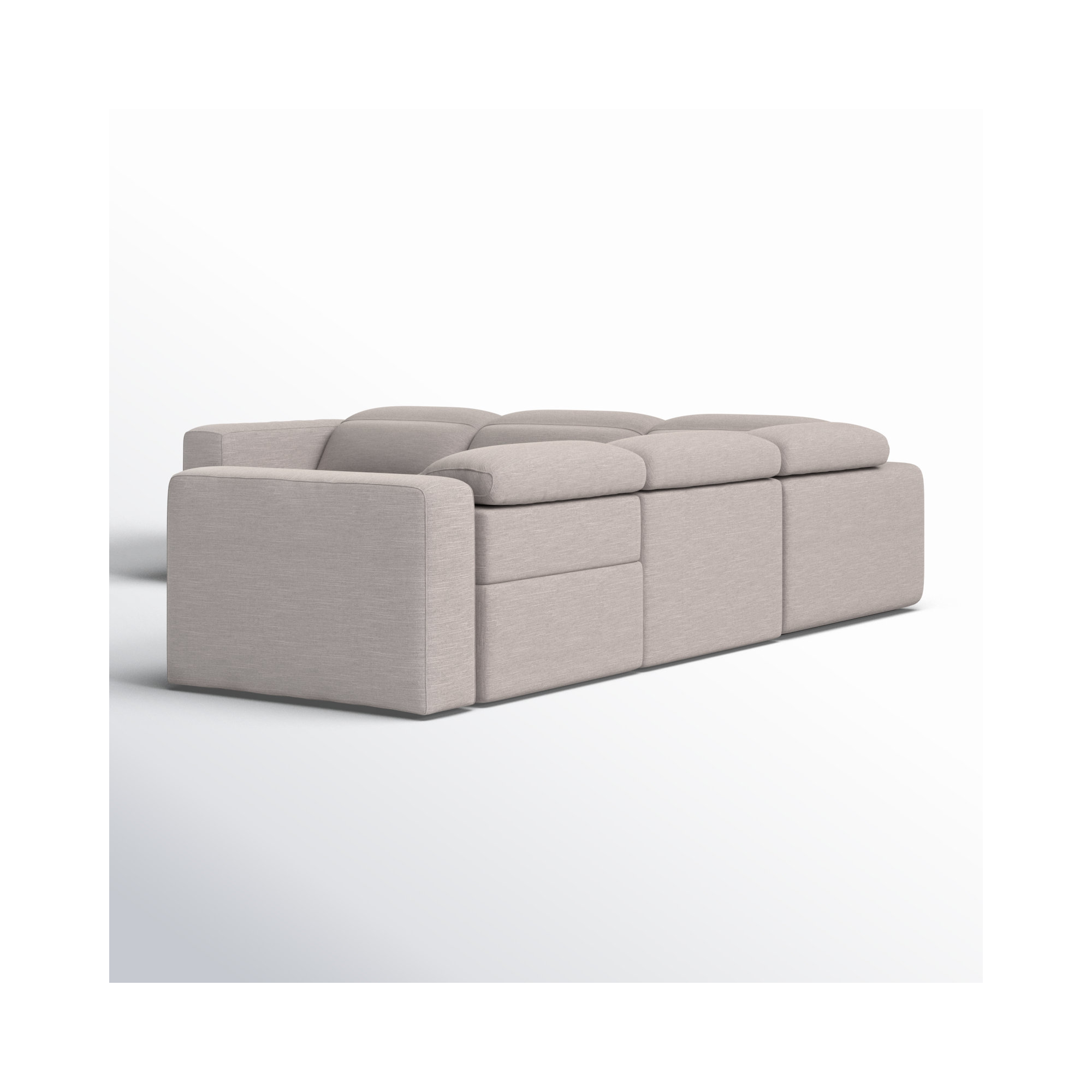 Amed 5 - Piece Power Reclining Sectional, Gray Polyester Blend