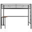 Lit superposé simple en métal avec bureau, finition thermolaquée noire pour chambre à coucher en métal-1963739165-1963739164