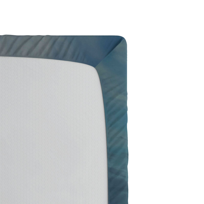 Drap-housse Ambesonne 2 pièces Seascape Sunrise Waves brun bleu jaune, Ensemble de draps pour taille de lit simple TG