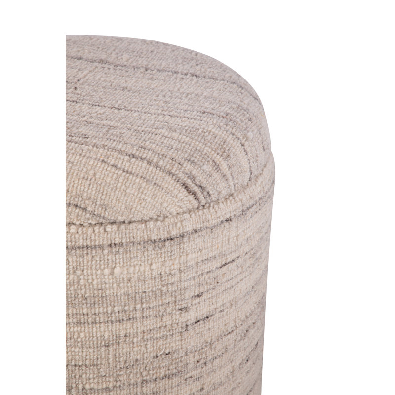 Elegant Cream 16" Round Storage Ottoman with Hidden Compartment