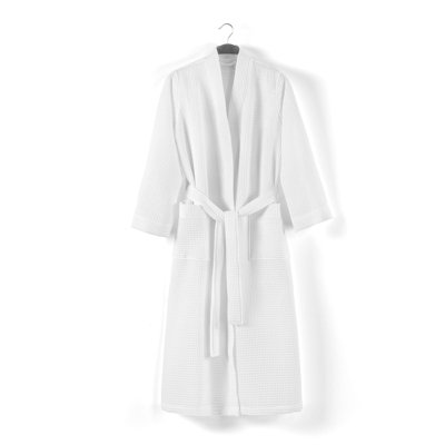 Peignoir 100% coton mi-mollet unisexe avec poches