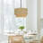 Amista 2 - Light Dimmable Drum Chandelier Natural Rattan Tiered Semi Flush Mount