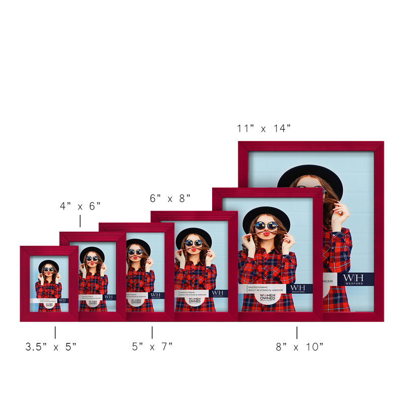 Red Wood Picture Frame - Set of 8