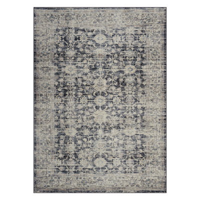 Vintage Floral Area Rug - Washable Non-Slip wool Cotton Carpet - Perfect for Living Room, Bedroom, Bathroom, Kitchen, Entryway, Office