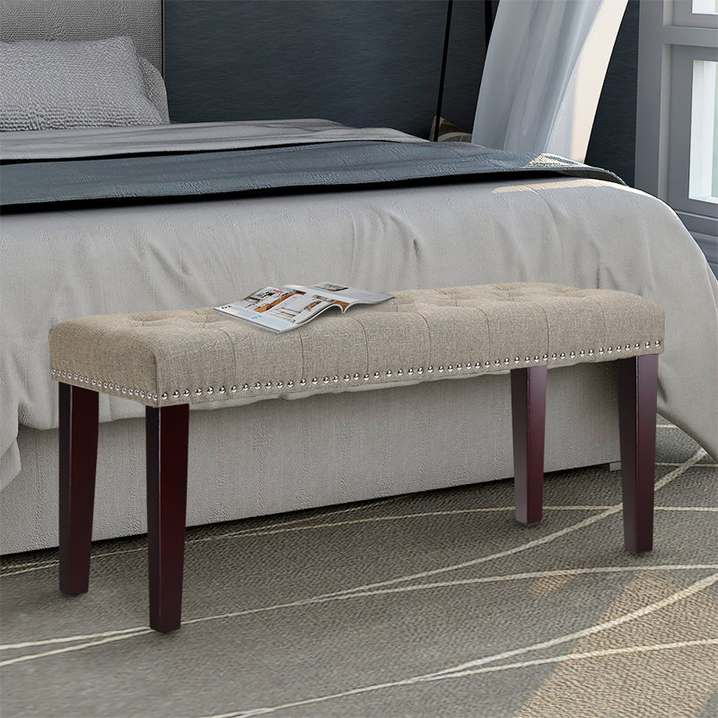 Banc rembourré de 38 po, Beige
