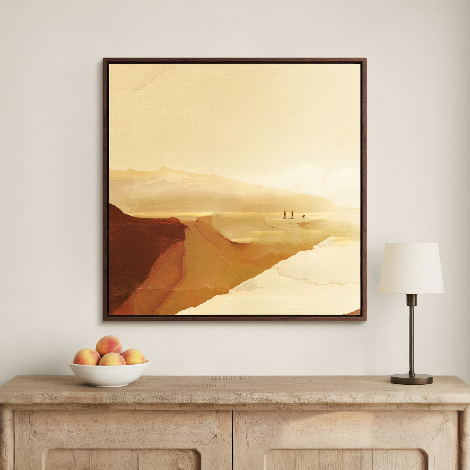 Daloy "Sunset Walk" Painting, No, Mahogany Framed Canvas, 30" H x 30" W x 2" D