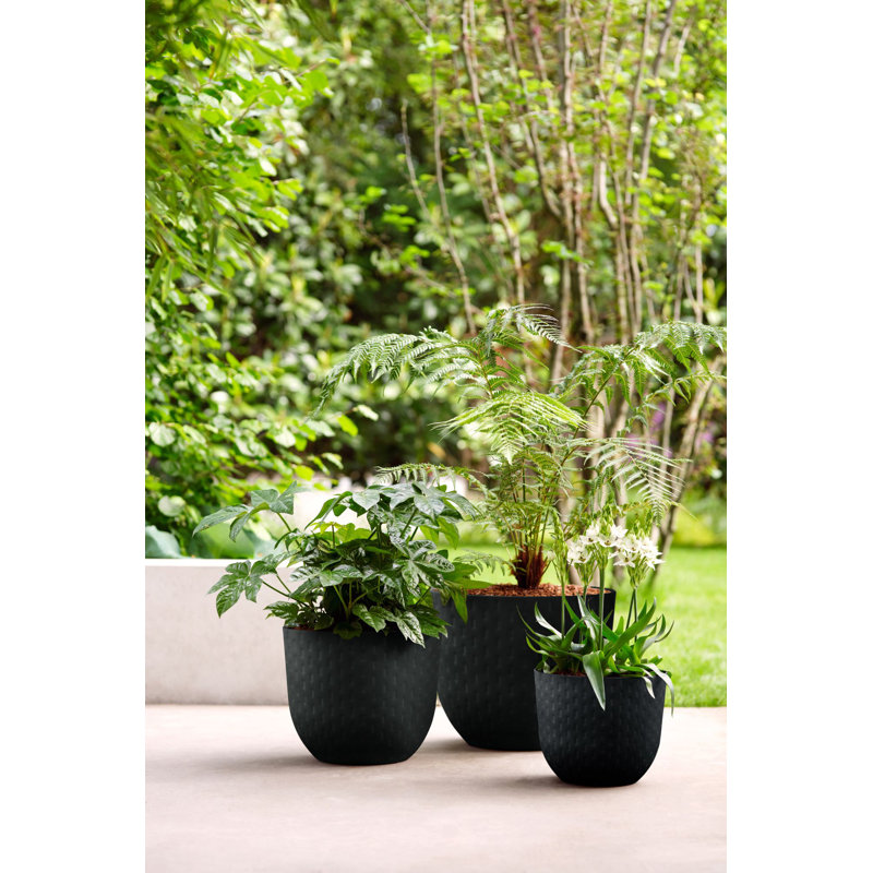 Plant Pot, 24.3 x 29.5 x 29.5, Onyx Black