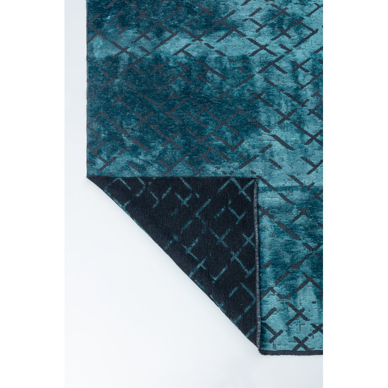 Rapture Teal Abstract Luxury Area Rug, Rectangle 7'10" x 11'2", Blue Teal