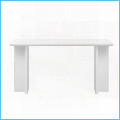 Table basse moderne en MDF peu encombrant avec pieds en L, facile à assembler pour le vestibule