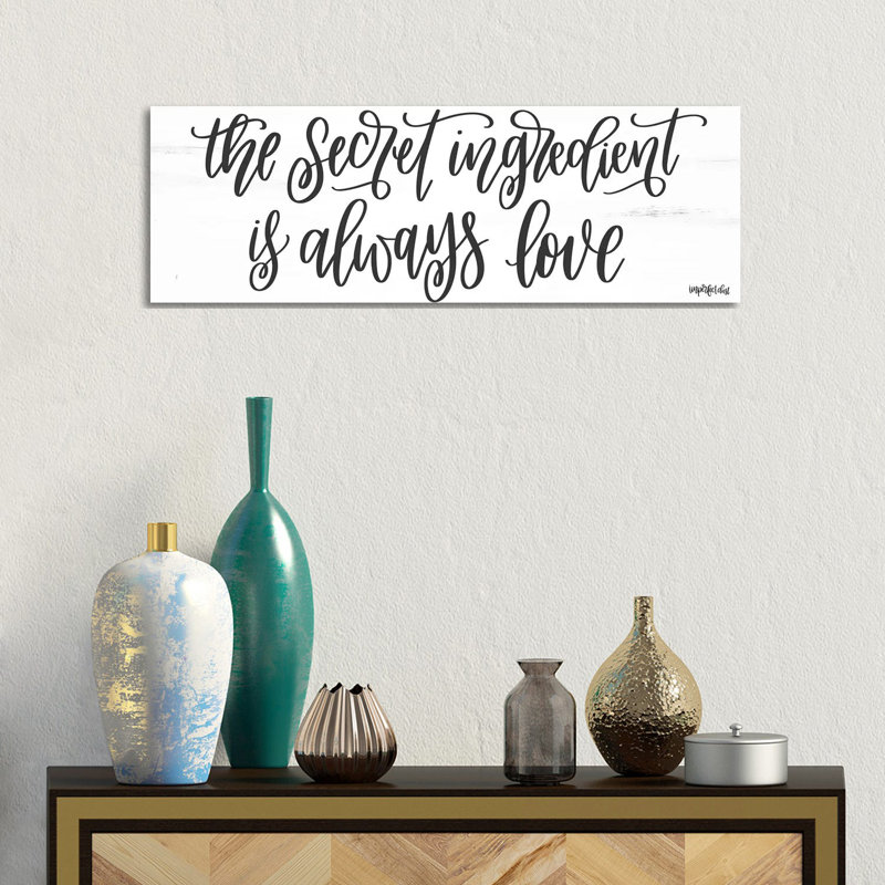 Secret Ingredient by Imperfect Dust - Wrapped Canvas Panoramic Typography, 30.48 cm H x 91.44 cm W x 1.91 cm D