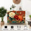 Buffet Buffet avec rangement Vibrant pivoines blanches orange et rouges avec 2 portes pour le salon et la cuisine