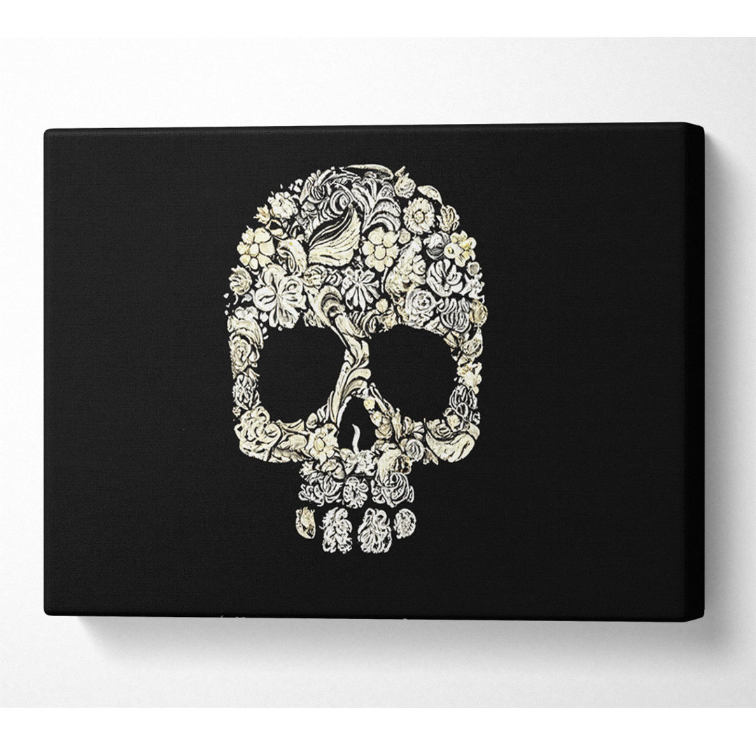 Skulls Floral - Canvas Kunstdrucke auf Leinwand