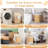 100L Laundry Hamper With Lid, 2-Section Clothes Laundry Basket With Handles, Large Collapsible Bamboo Baskets For Bedroom, Bathroom, Dorm