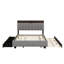 Lit plateforme tapissier avec tête de lit, lit gigogne, tiroirs et ensemble de prises et ports USB-1153396132