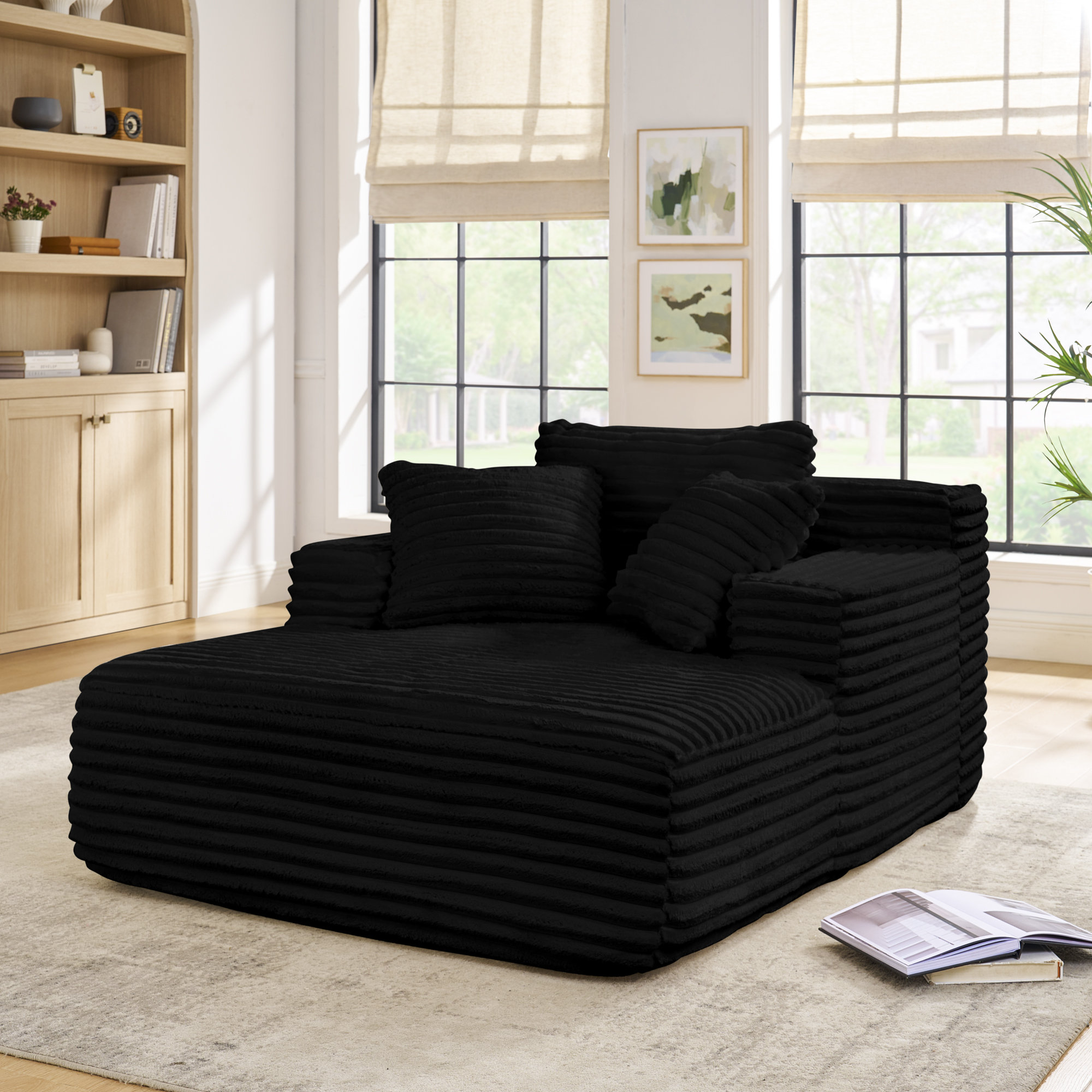 Everly Quinn Convertible Chaise Lounge Sofa Bed with Cloud-Like Comfort