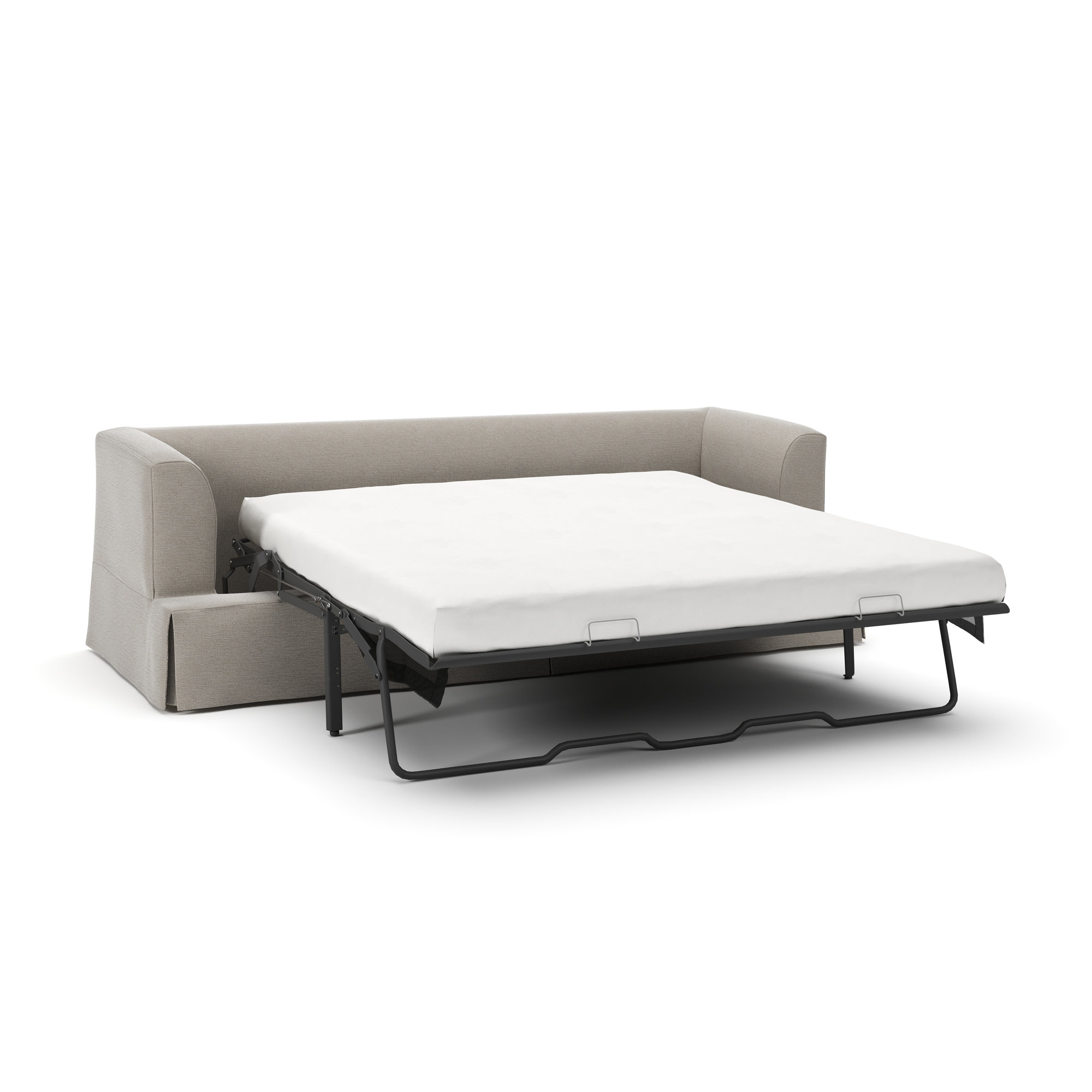 Lucia 92.5'' Upholstered Sleeper Sofa, Drusky Linen Sustain® Basketweave