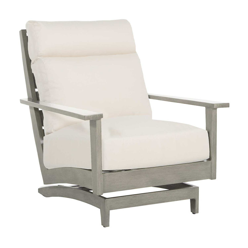 Méridienne en aluminium Kennebunkport - Huître, Huître, Blanc naturel, Pas de passepoil + bourre standard