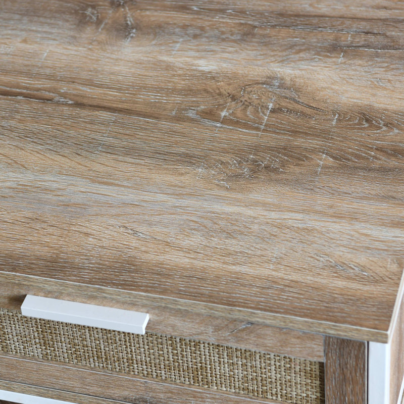 Table basse Coastal Oak, Plateau brun / structure blanche