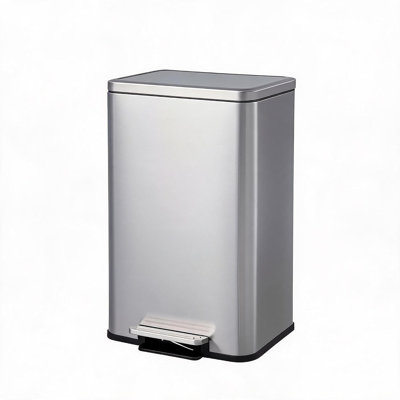Poubelle à pédale horizontale de 45 L, fini en acier inoxydable