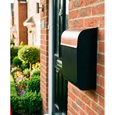 Boîtes aux lettres Nach pour fixation murale extérieure, 12 x 4,5 x 10 pouces, boîte aux lettres noire pour porte, boîtes aux lettres étanches, fixation murale - la boîte aux lettres Dominion