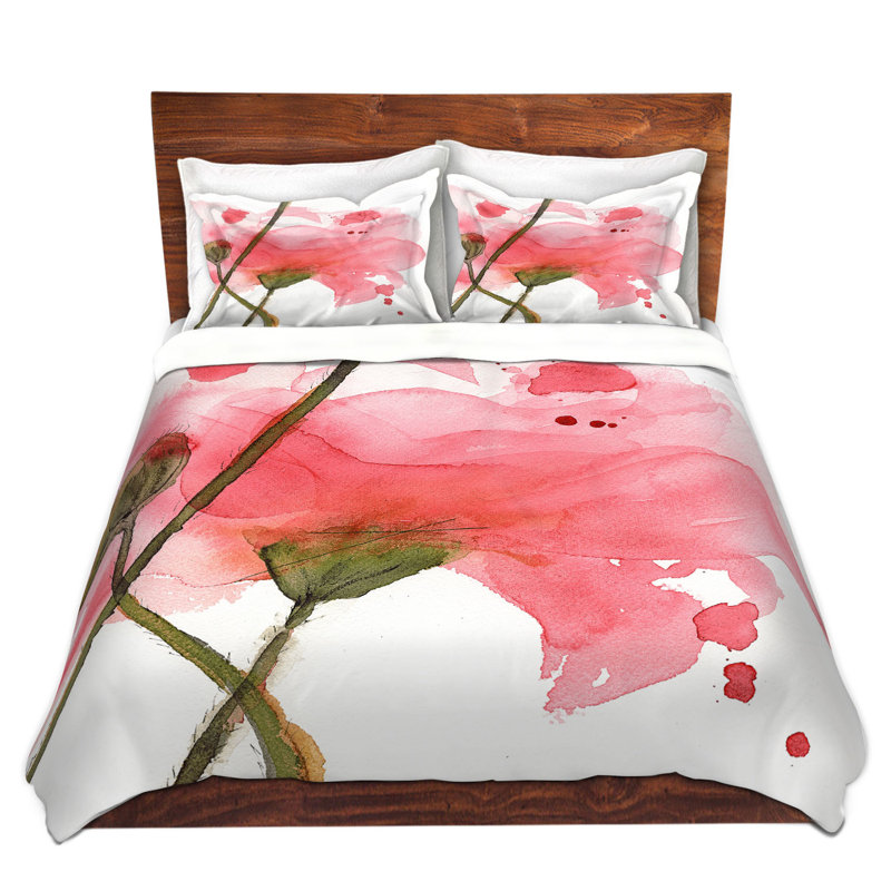  Housses de couette en microfibre Dawn Derman Corral Poppies, Grand