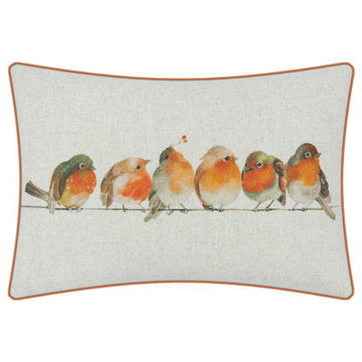 Decorative Bird Print Throw Pillow Cover 14 x 20 inches