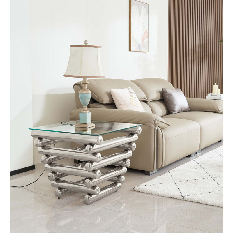 Table de bout 24 po, Argent argent