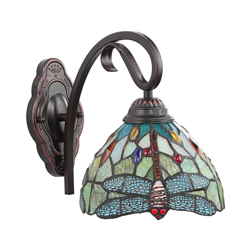 Alesandra Glass Armed Sconce, Yellow/Gray