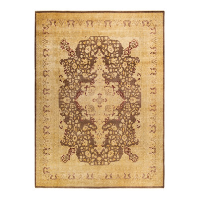 Keenan One-of-a-Kind 9' 1" X 12' 4" 2000s Wool Area Rug in Brown