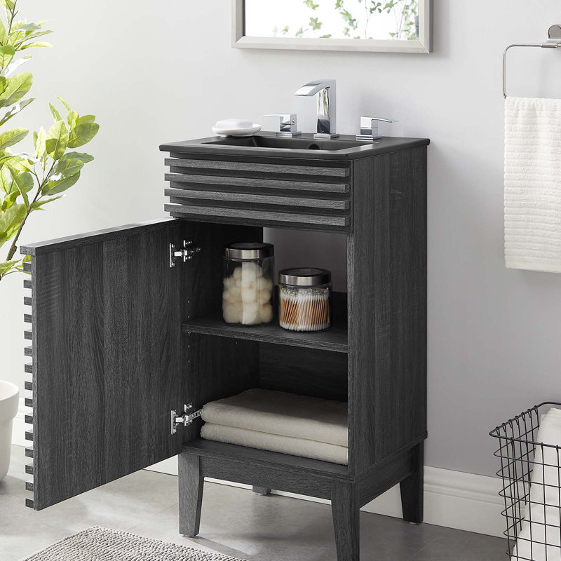 Modway Render 18" Bathroom Vanity, Charcoal/Black