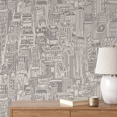 86B4C8A4A6A74FC4A46DA783AE329A58 Skyscrapers Cityscape Wallpaper Grey White