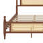 Lit en bois avec tête et pied de lit en rotin-499142466