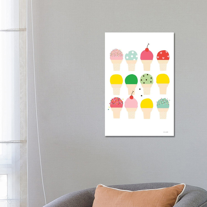 Ice Cream Fun by Ann Kelle - Wrapped Canvas Print, 66.04cm H x 45.72cm W x 1.91cm D